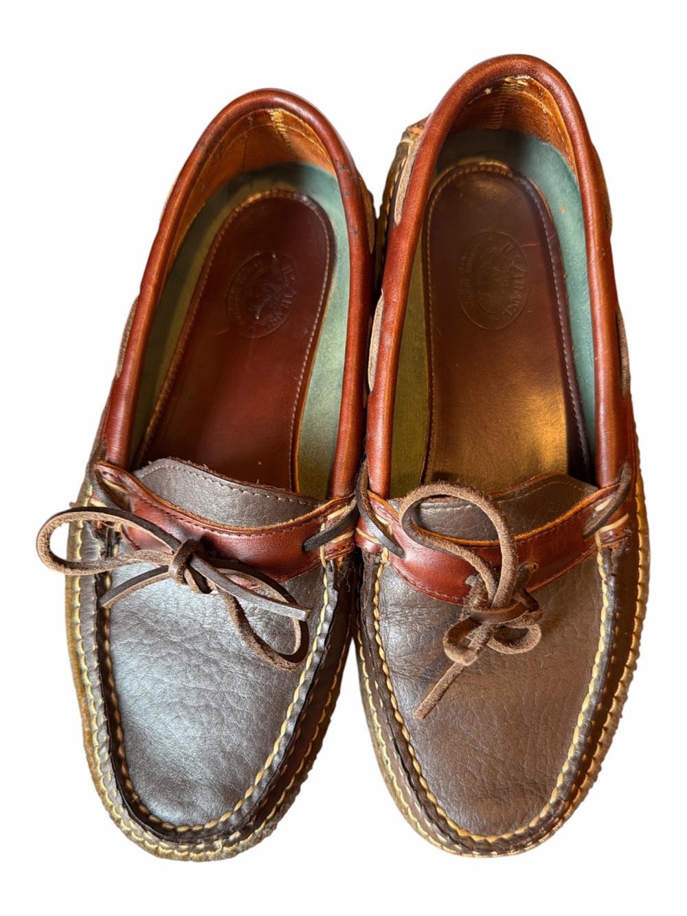 Men's Brown Two-Tone Leather Boat Shoes